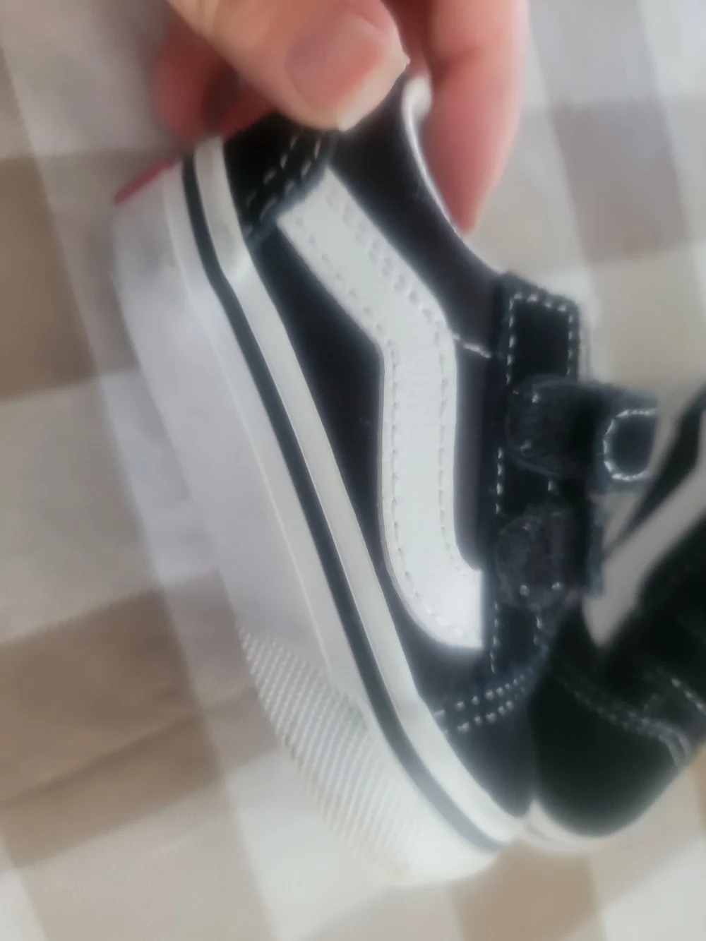Vans Black & White Toddler Velcro Skate Shoes